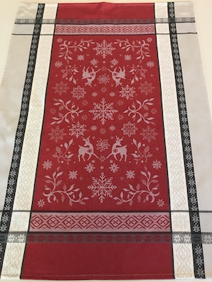 christmas tea towel french jacquard